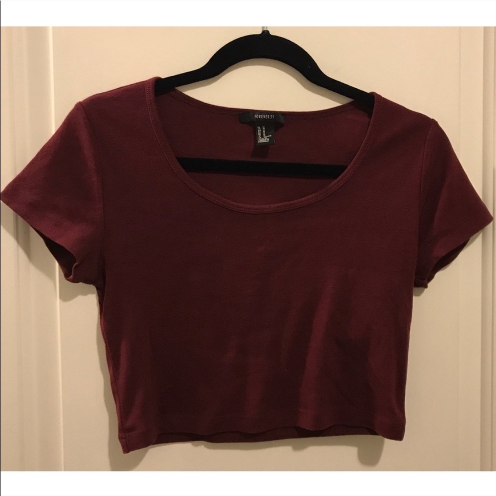 Forever 21; burgundy crop top